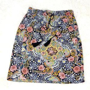 NWT LOFT Floral Paisley Print Skirt Small